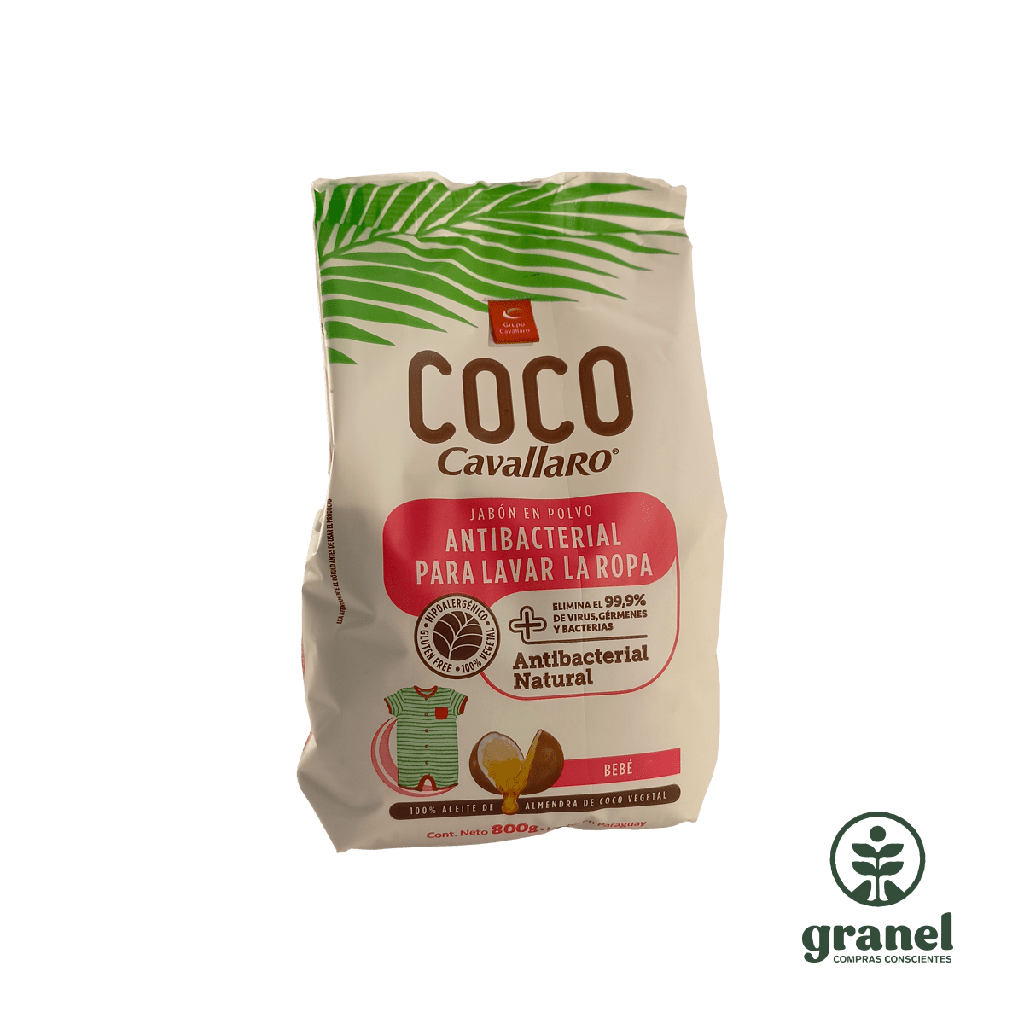 Jabón de coco en polvo ropa de bebé Cavallaro 800g