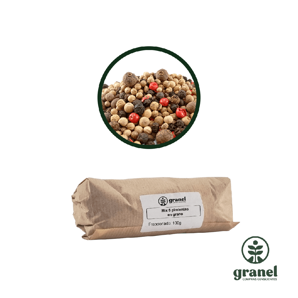 5 pimientas en grano 100g