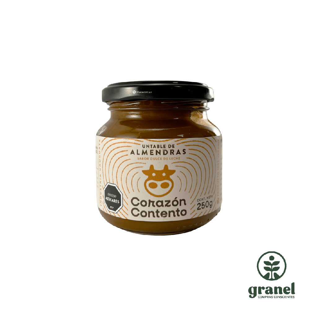 Untable dulce de leche de almendras Corazón Contento 250g