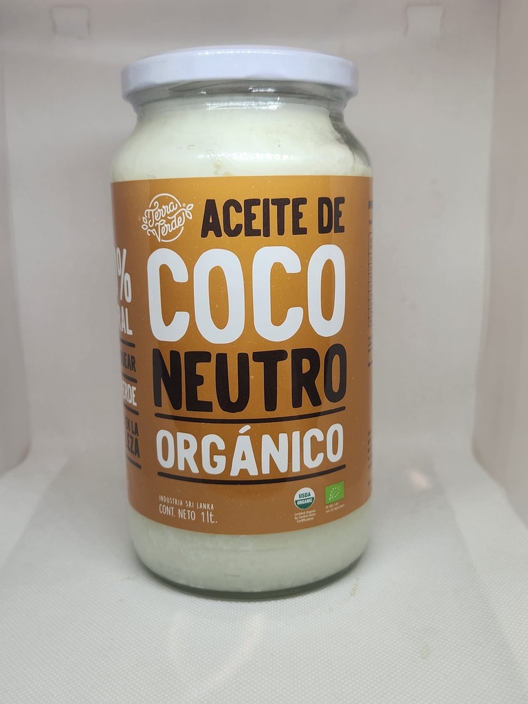 Aceite de coco neutro orgánico Terra Verde 1L