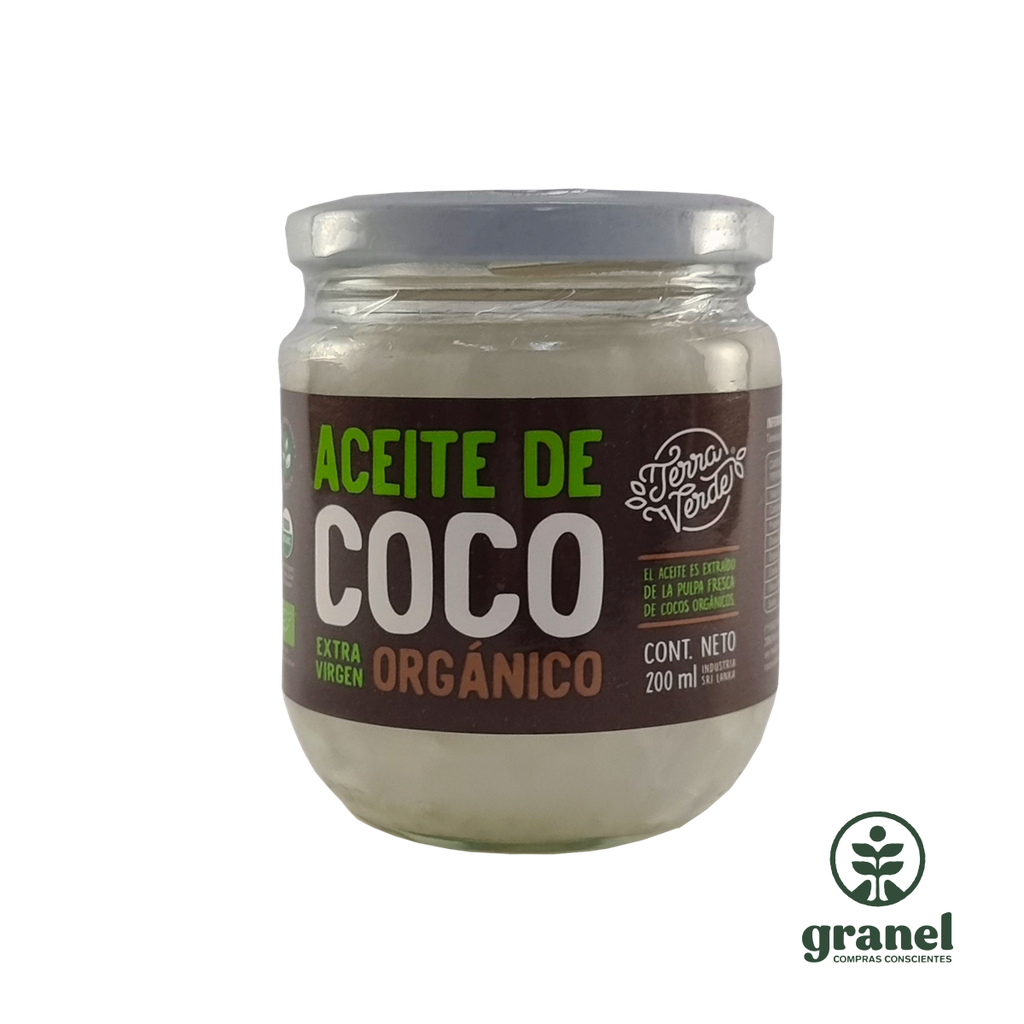 Aceite de coco orgánico extra virgen Terra Verde 200ml