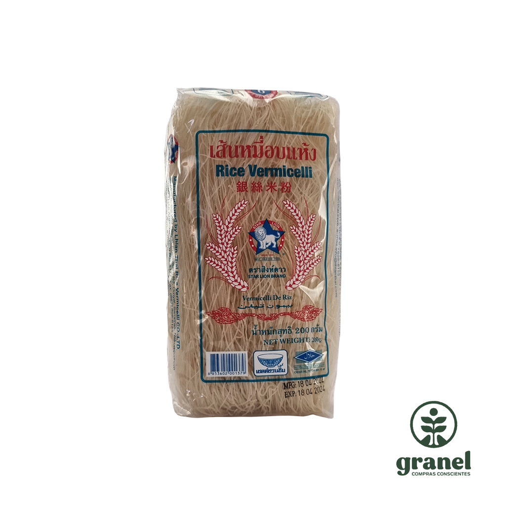 Fideos de arroz vermicelli sin gluten StarLion 200g