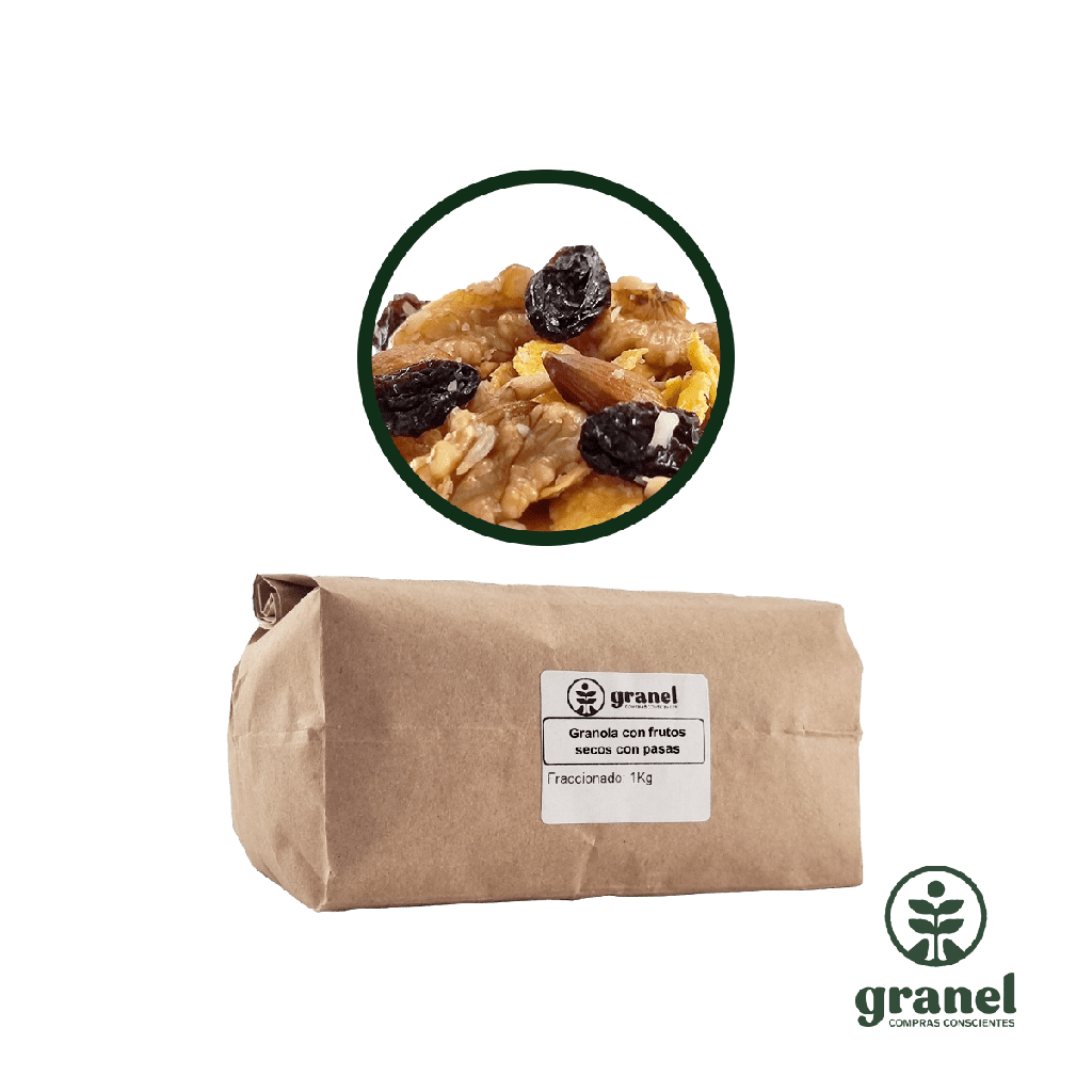 Granola premium con frutos secos con pasas 1kg