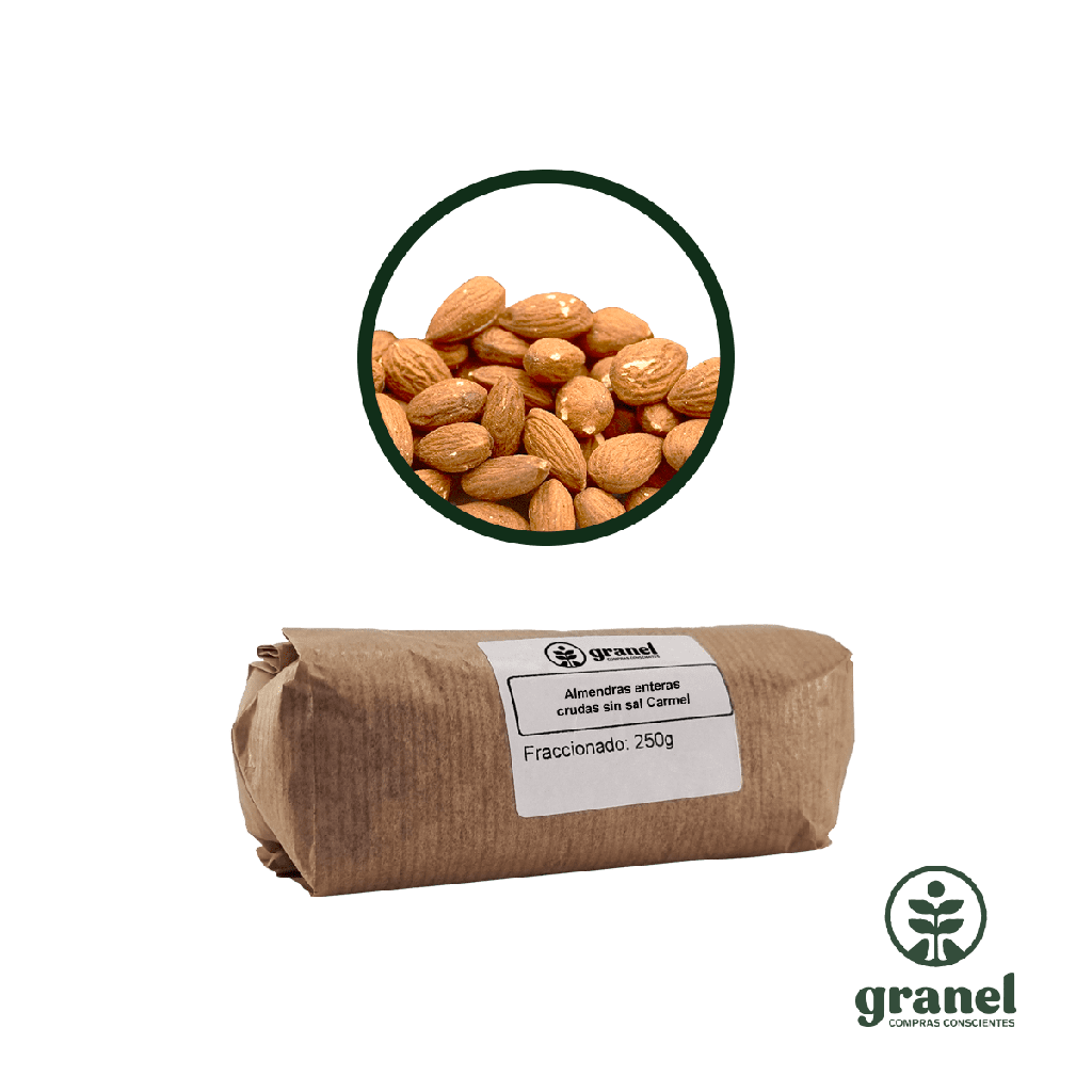 Almendras enteras crudas sin sal Carmel 250g