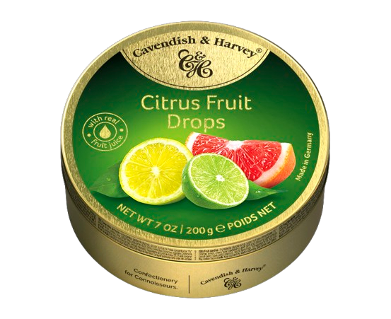 [10983] Caramelos de frutas citrus lata de 200g Cavendish & Harvey