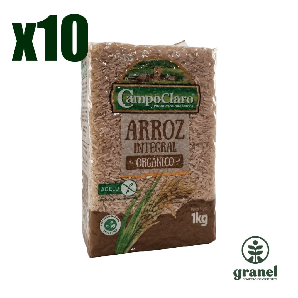 [3381] Arroz integral orgánico Campo Claro 1kg 10 unidades