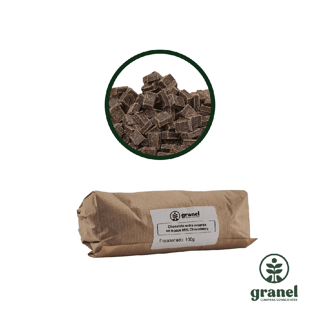 Chocolate extra amargo en trozos 95% Chocolate's 100g