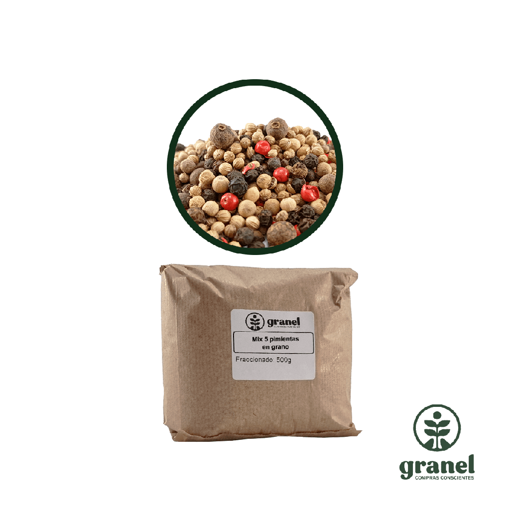 5 pimientas en grano 500g