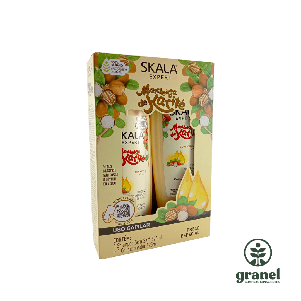 Kit shampoo y acondicionador sin sal manteca de karite Skala 325ml