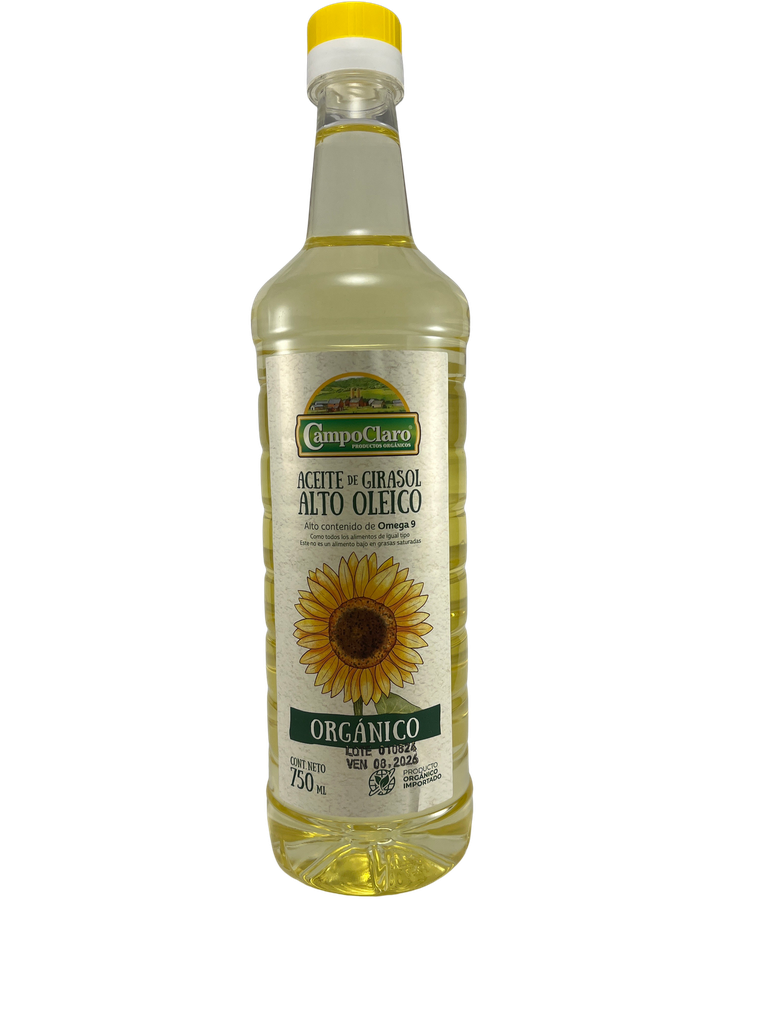 Aceite de girasol alto oleico orgánico 750ml Campo Claro