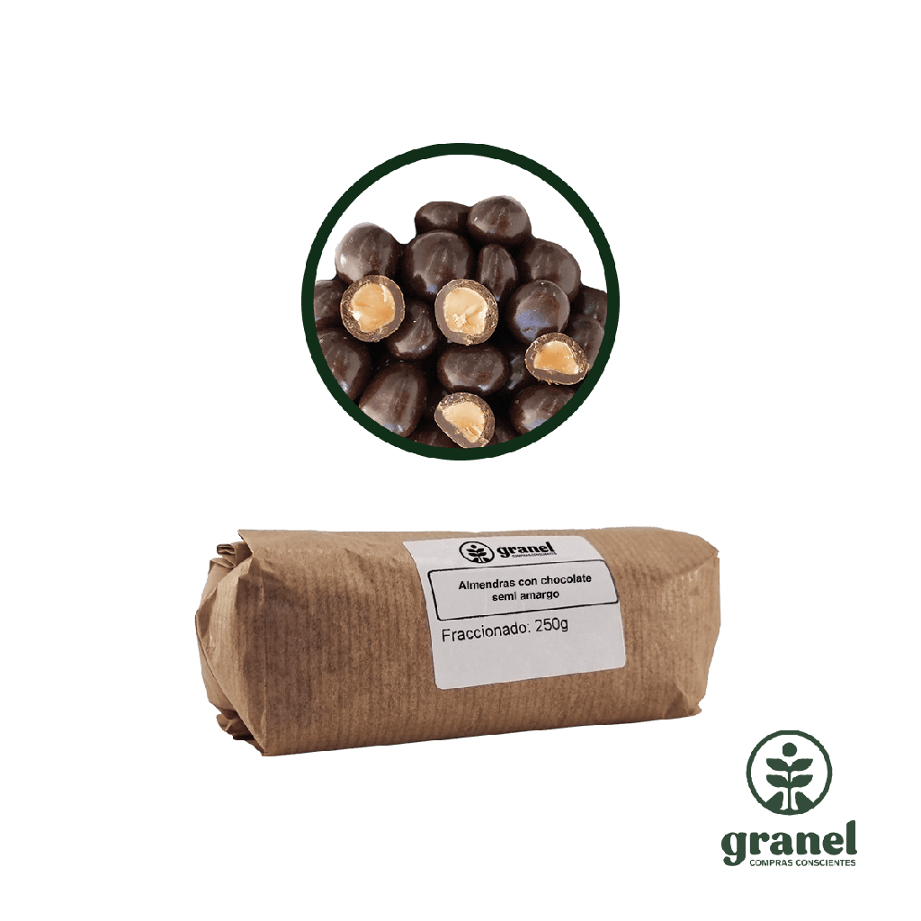 Almendras con chocolate semi amargo 250g