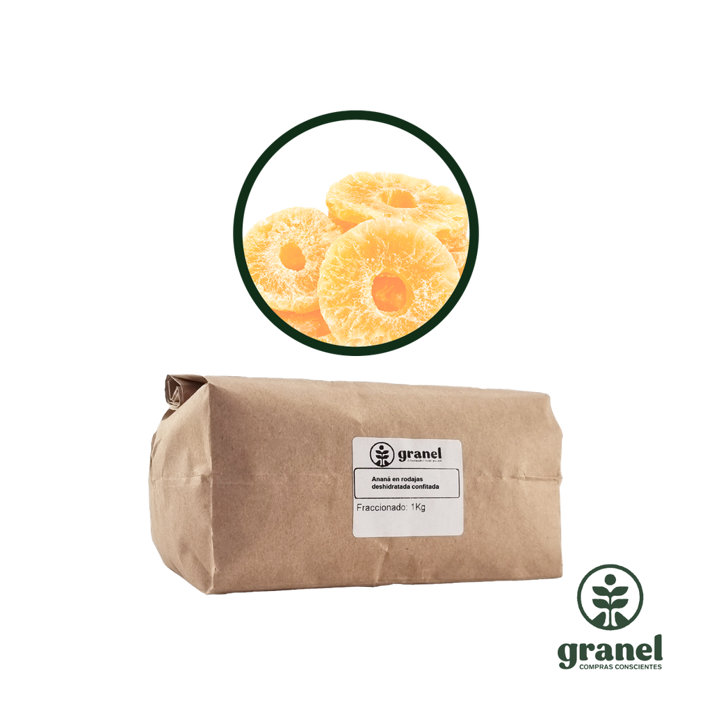 Ananá en rodajas deshidratada confitada 1kg