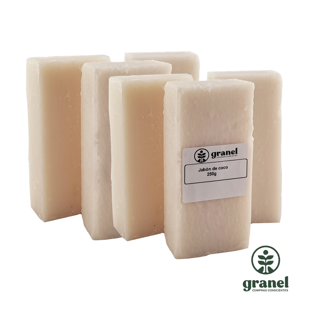 Jabón de coco puro 100% vegetal 250g 6 unidades