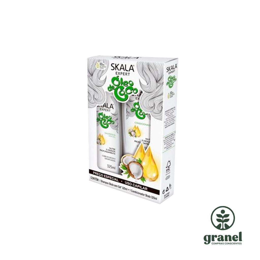 Kit shampoo y acondicionador sin sal aceite de coco Skala 325ml