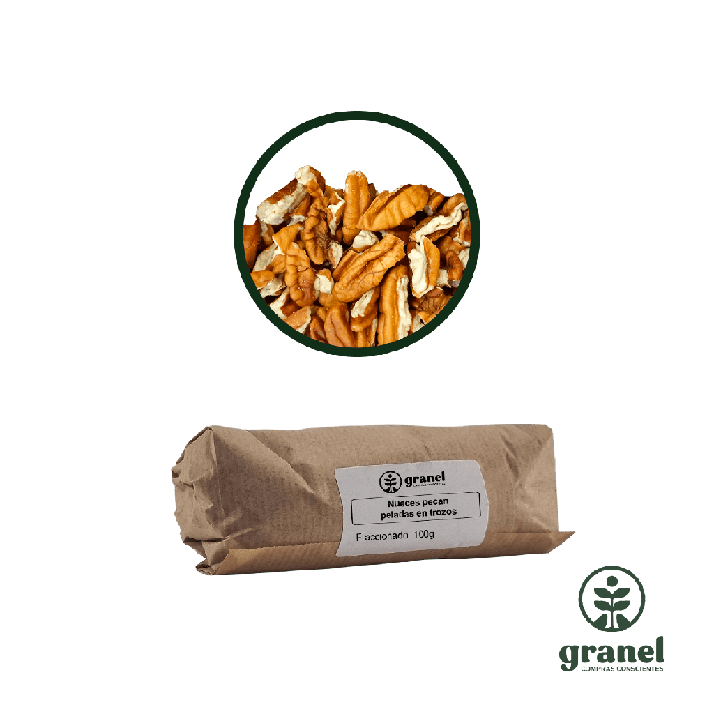 Nueces pecan peladas en trozos 100g