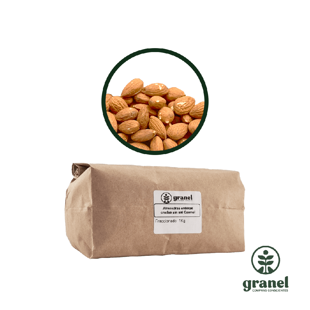 Almendras enteras crudas sin sal Carmel 1kg