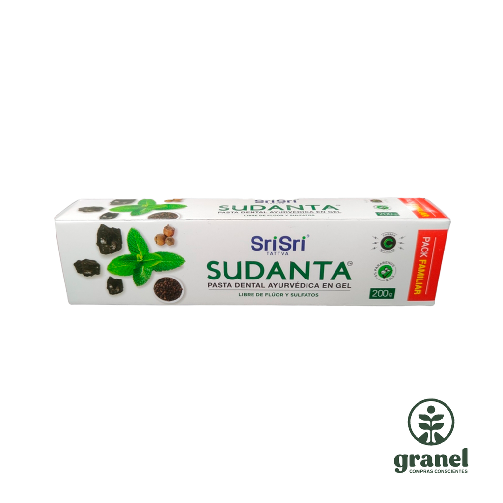 [9725] Pasta dental ayurvédica en gel sabor menta Sudanta Sri Sri 200g