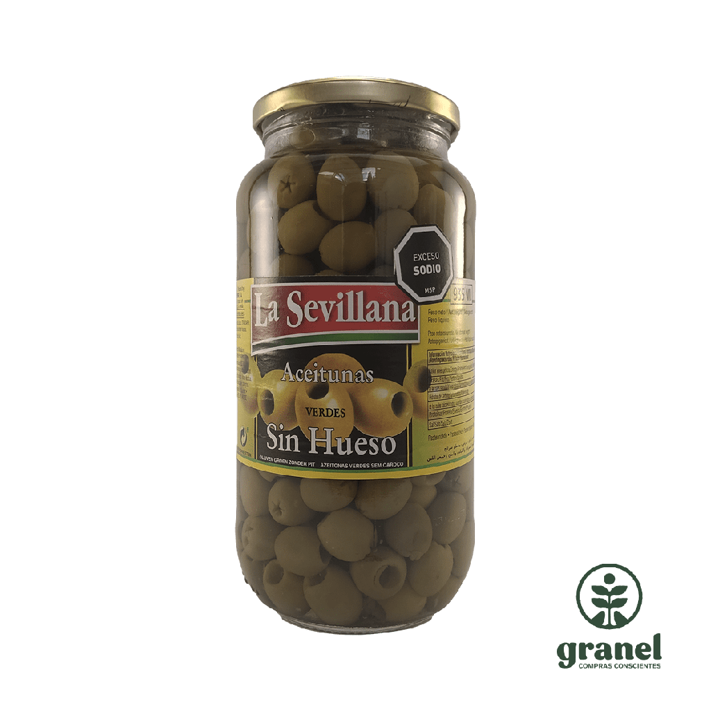 Aceitunas verdes sin carozo La Sevillana 935g neto