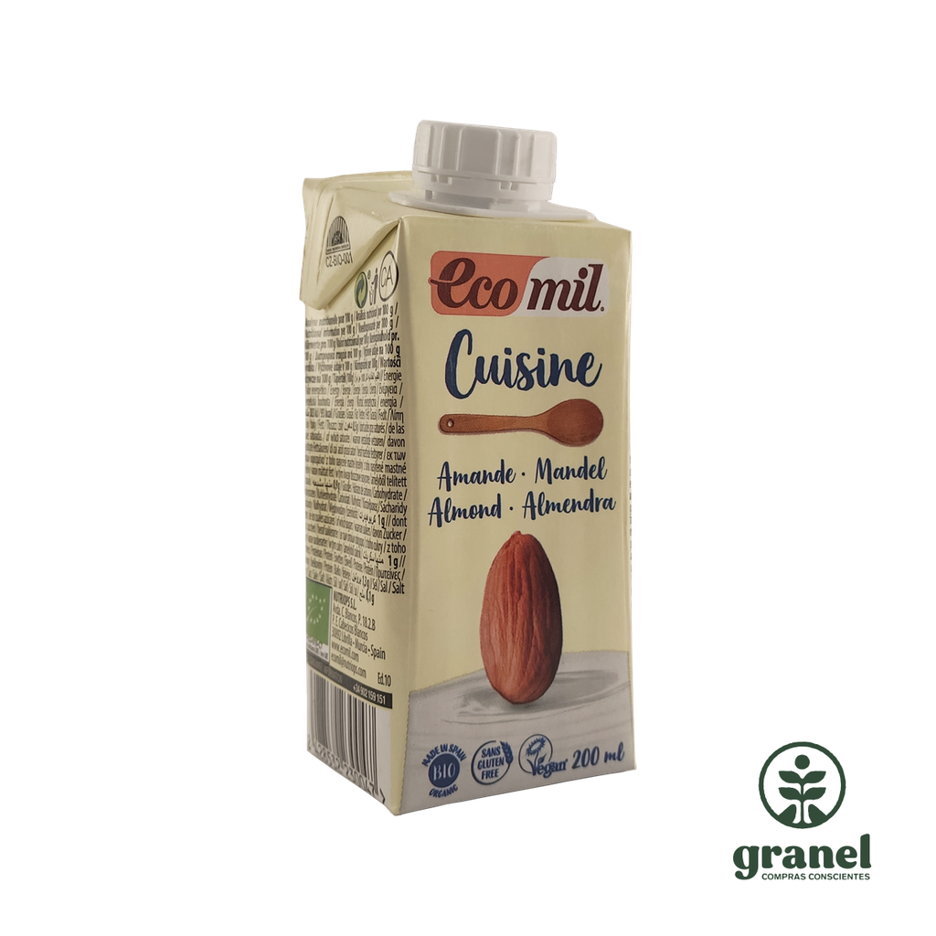Crema vegetal orgánica almendras Ecomil 200ml