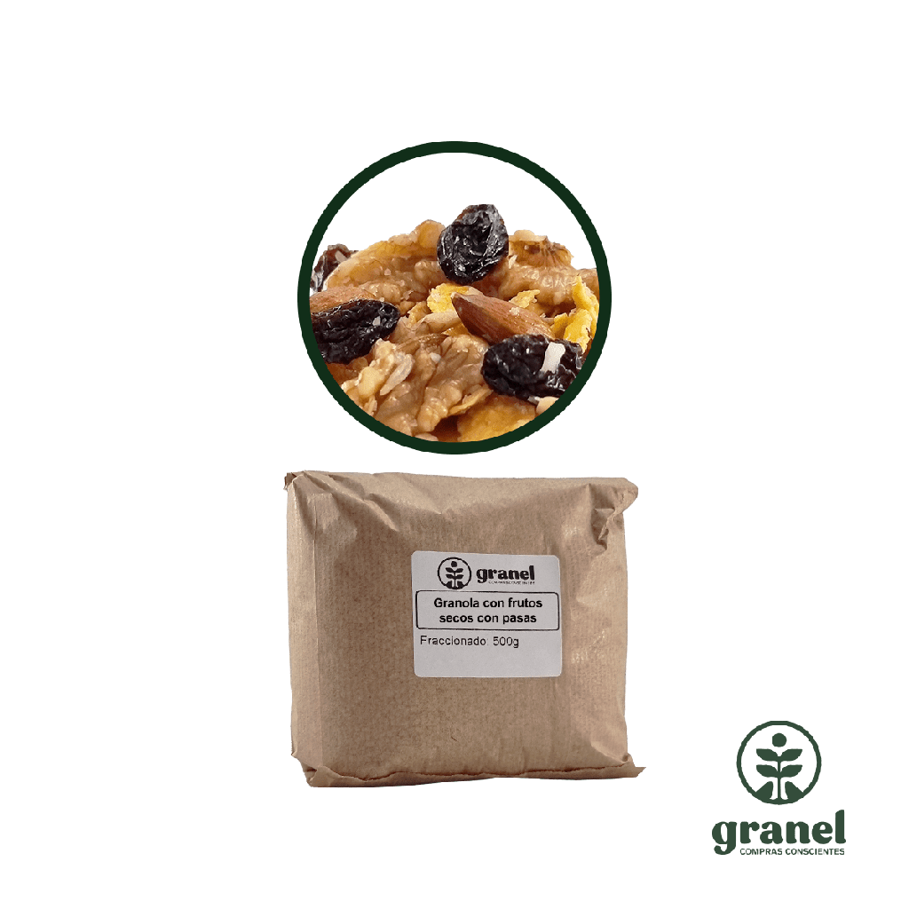 Granola con frutos secos con pasas 500g