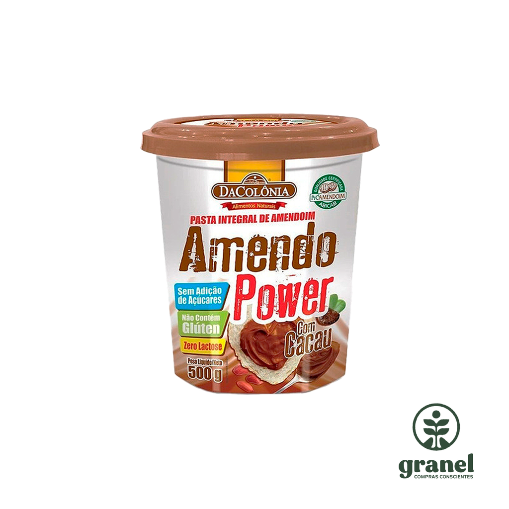 Mantequilla crema manteca de maní con cacao Amendo Power 500g